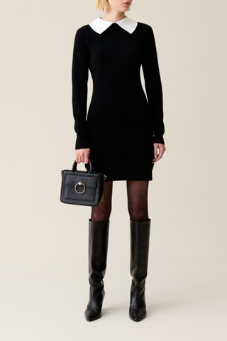 Vestido justo em lã - Preto