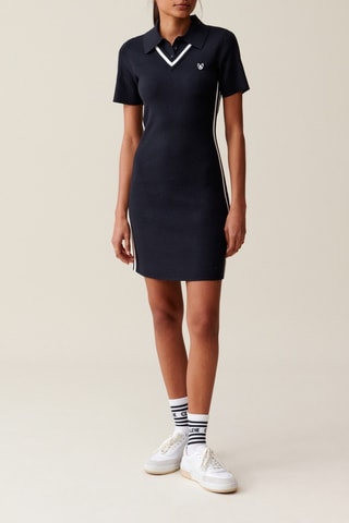 Vestido-polo - Azul-marinho e branco