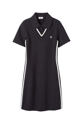 Vestido-polo - Azul-marinho e branco