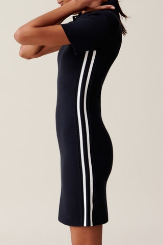 Vestido-polo - Azul-marinho e branco