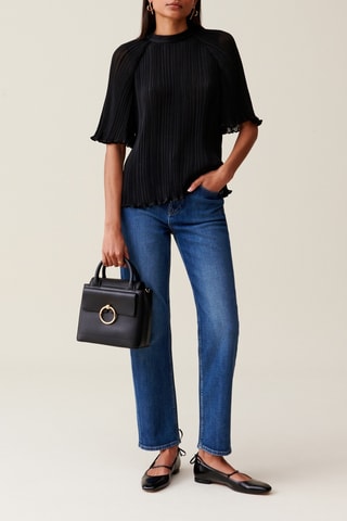 Blusa plissada - Preto