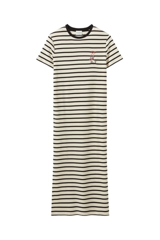 Vestido direito - Cru e preto