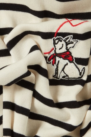 Vestido direito - Cru e preto