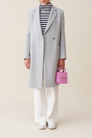 Sobretudo de lã - Cinzento-claro mesclado