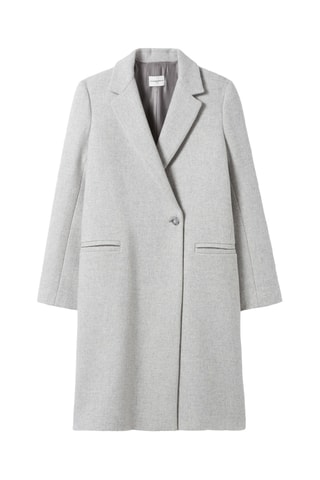 Sobretudo de lã - Cinzento-claro mesclado