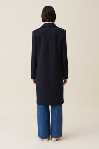 Sobretudo de lã - Azul-marinho