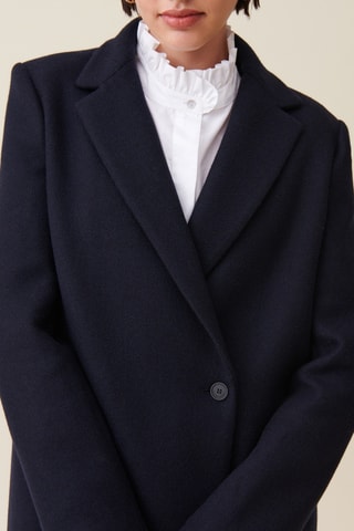 Sobretudo de lã - Azul-marinho