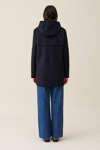 Sobretudo de lã - Azul-marinho