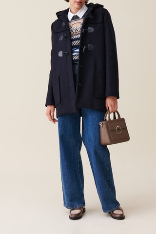 Sobretudo de lã - Azul-marinho