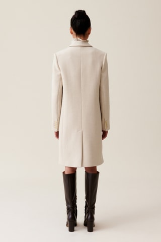 Sobretudo de lã - Bege-claro