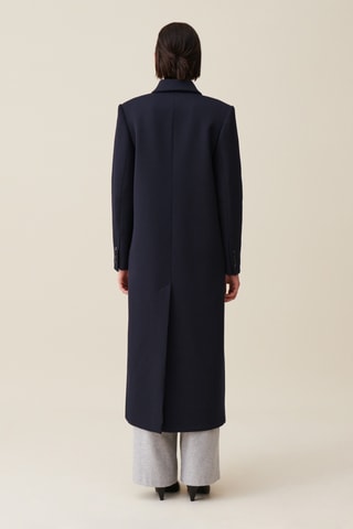 Sobretudo de lã - Azul-marinho