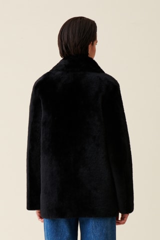 Casaco em em couro de cordeiro - Preto