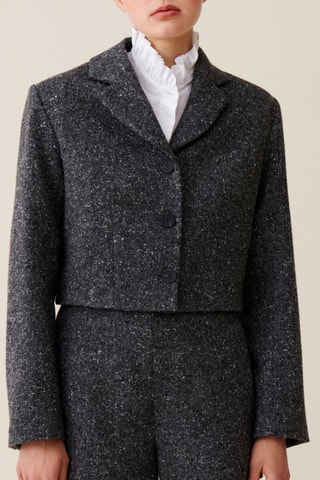 Casaco em lã e seda - Cinzento-escuro mesclado