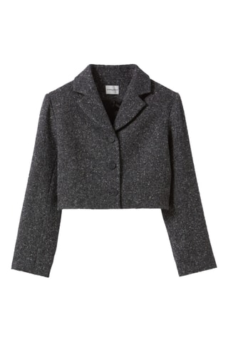 Casaco em lã e seda - Cinzento-escuro mesclado