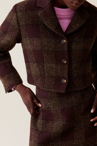 Casaco em lã e seda - Castanho