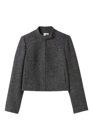 Casaco em lã e seda - Cinzento mesclado