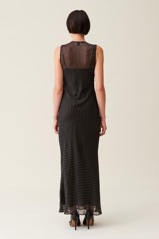 Vestido comprido em seda - Preto