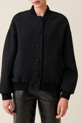 Casaco em tweed - Preto