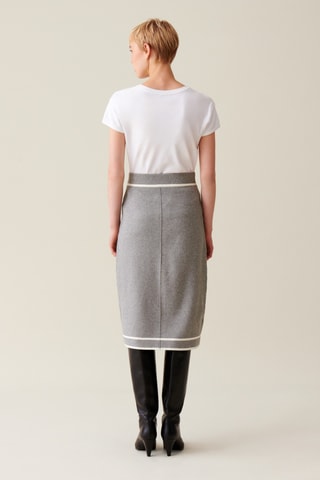 Saia trapézio - Cinzento e branco