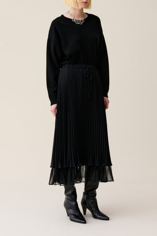 Saia plissada - Preto