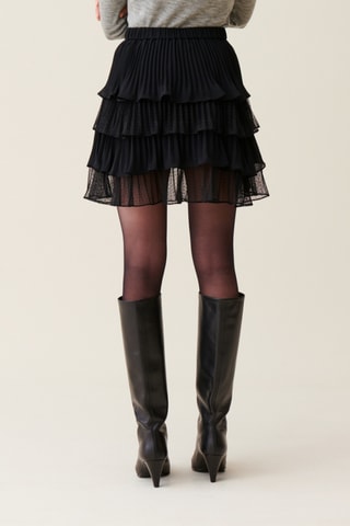 Saia com folhos - Preto