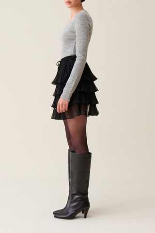 Saia com folhos - Preto