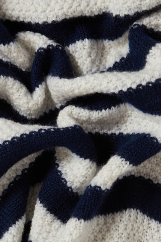 Saia justa em lã - Azul-marinho e branco