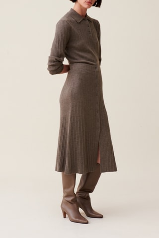 Saia trapézio em lã - Toupeira