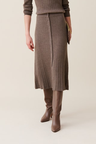 Saia trapézio em lã - Toupeira