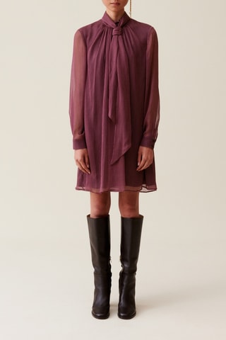 Vestido trapézio - Rosa-velho