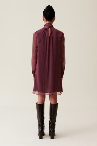 Vestido trapézio - Rosa-velho