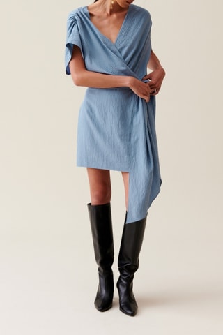 Vestido traçado - Azul-celeste