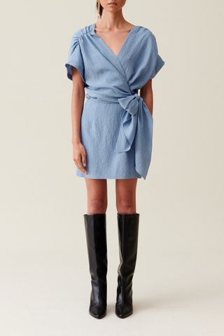 Vestido traçado - Azul-celeste