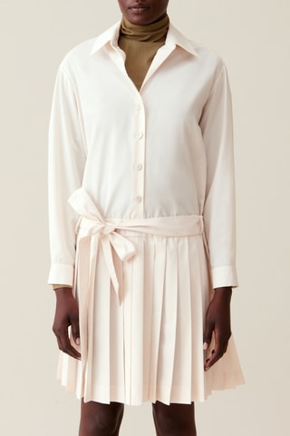 Vestido efeito ilusório - Cru