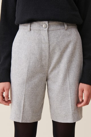 Calções em lã - Cinzento-claro mesclado