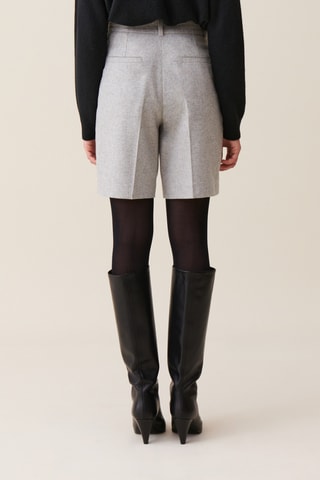 Calções em lã - Cinzento-claro mesclado