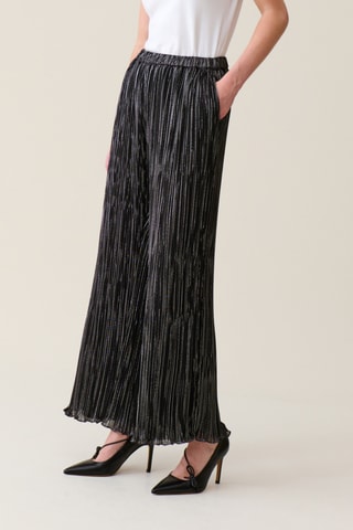 Calças plissadas - Preto