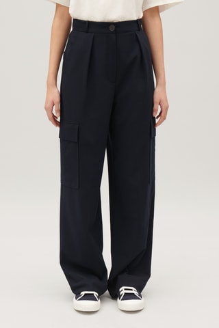 Calças cargo - Azul-marinho