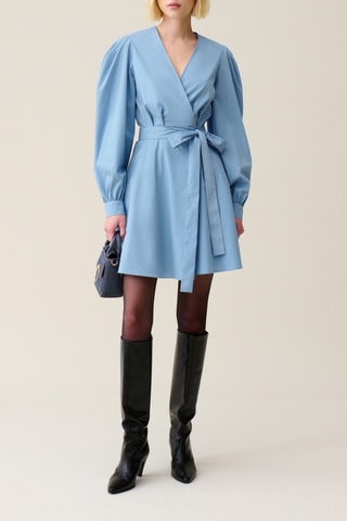 Vestido traçado - Azul-celeste