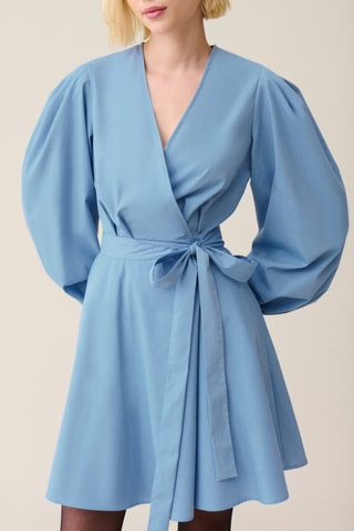 Vestido traçado - Azul-celeste