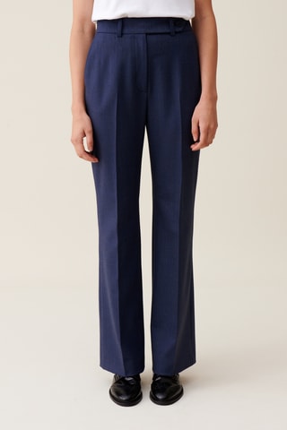 Calças de lã - Azul-marinho