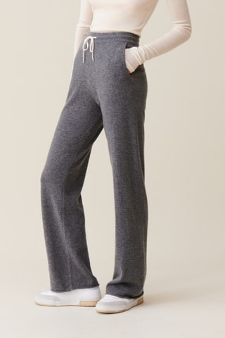 Calças em caxemira - Cinzento mesclado