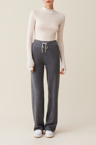 Calças em caxemira - Cinzento mesclado