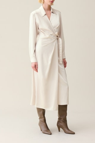 Vestido traçado - Bege-claro