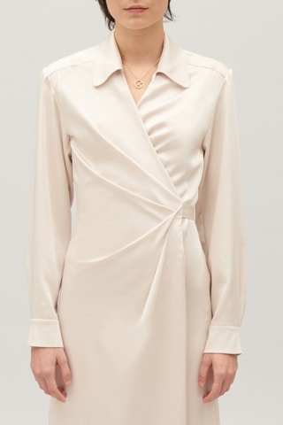 Vestido traçado - Bege-claro