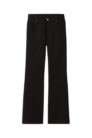 Calças de ganga de cintura alta - Preto