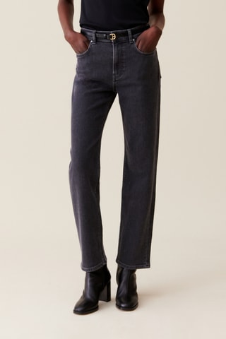 Calças de ganga de cintura alta - Antracite