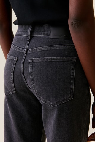 Calças de ganga de cintura alta - Antracite