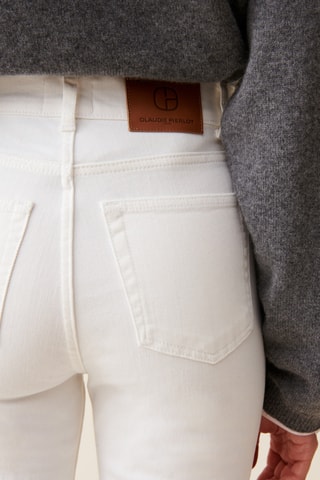 Calças de ganga de cintura alta - Cru