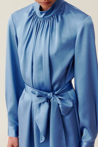 Vestido trapézio - Azul-celeste